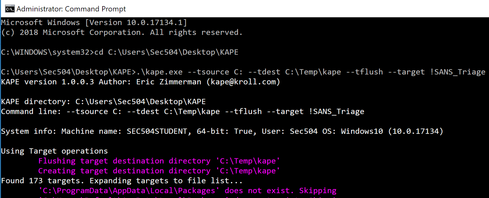 It just seemed appropriate to use the SANS Triage Package